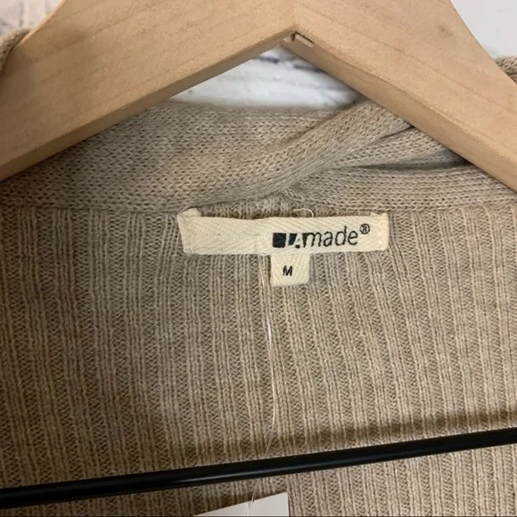 Revolve LAmade Twist Front Cardigan Dark Oatmeal Heather Size Medium NWT - Picture 8 of 8